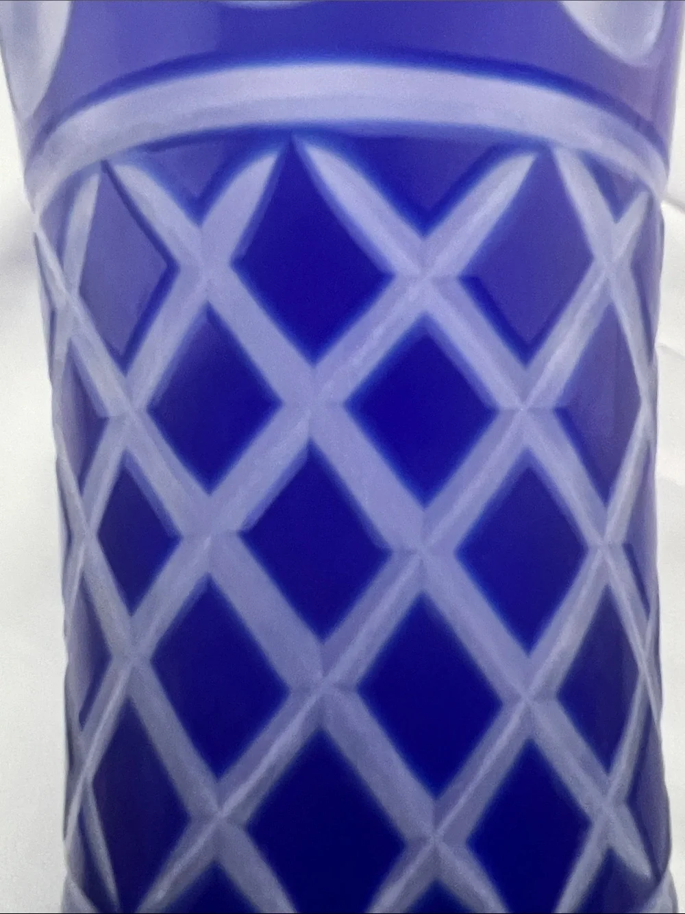 Cobalt Blue Cut Crystal Vase - Elegant Home Accent 9